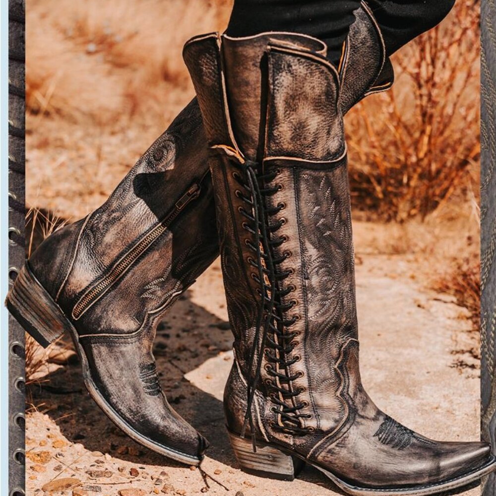 Size 10 Womens Freebird Wesley Tall Brown Western Cowboy Boots-NEW IN BOX!